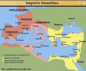 пазл Карта Византийской империи в средние века